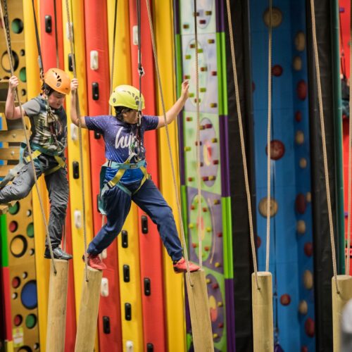 children on high ropes at medlock adventures