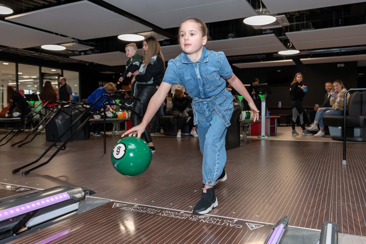 child bowling