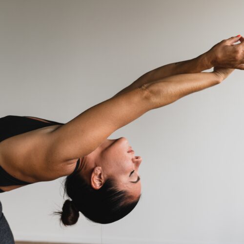 woman doing a back bend