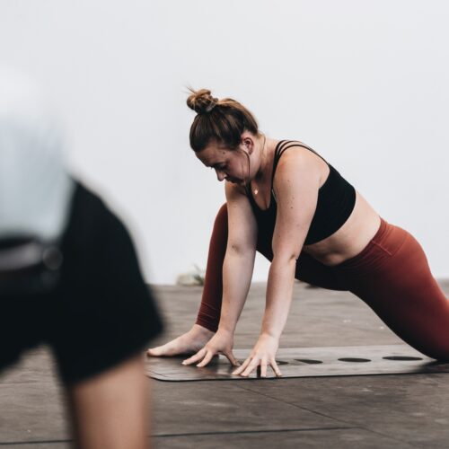 woman at a yoga class