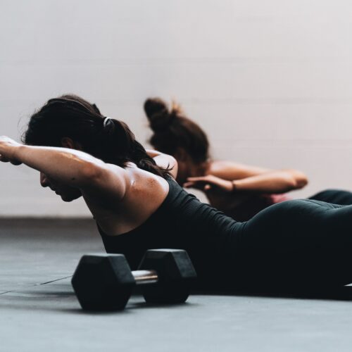 woman at a fitness pilates class