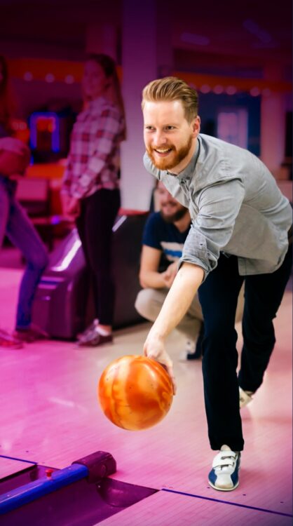 man bowling