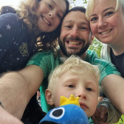 Stephen with family before a running event